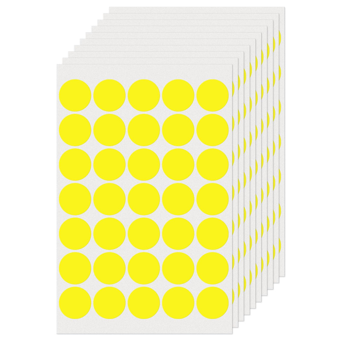 Yellow Round Stickers 1 Inch Removable Vinyl Dot Labels 350 PCS