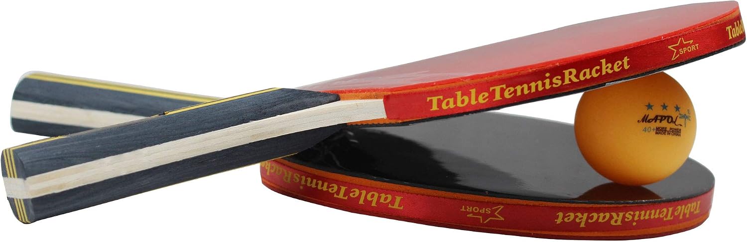 Ping Pong Paddles Set of 4, 4 Ping Pong Paddles and 8 Balls with Case