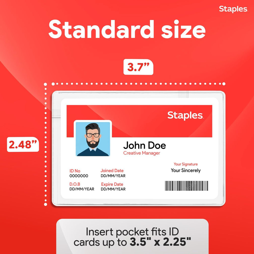 Magnetic Badge Holders, Credit Card Size, Clear Horizontal ID Holders with Secure Magnet Backing, 25‑Pack |