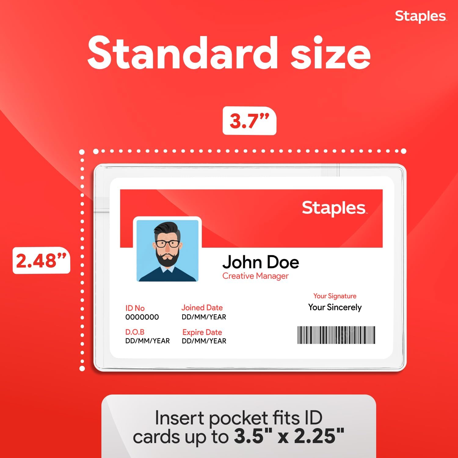 Magnetic Badge Holders, Credit Card Size, Clear Horizontal ID Holders with Secure Magnet Backing, 25‑Pack |