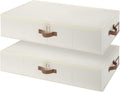 Underbed Storage Containers with Lids, 2-Pack 6" Low Profile Under Bed Organizers for Clothes, Bedding and Sweaters