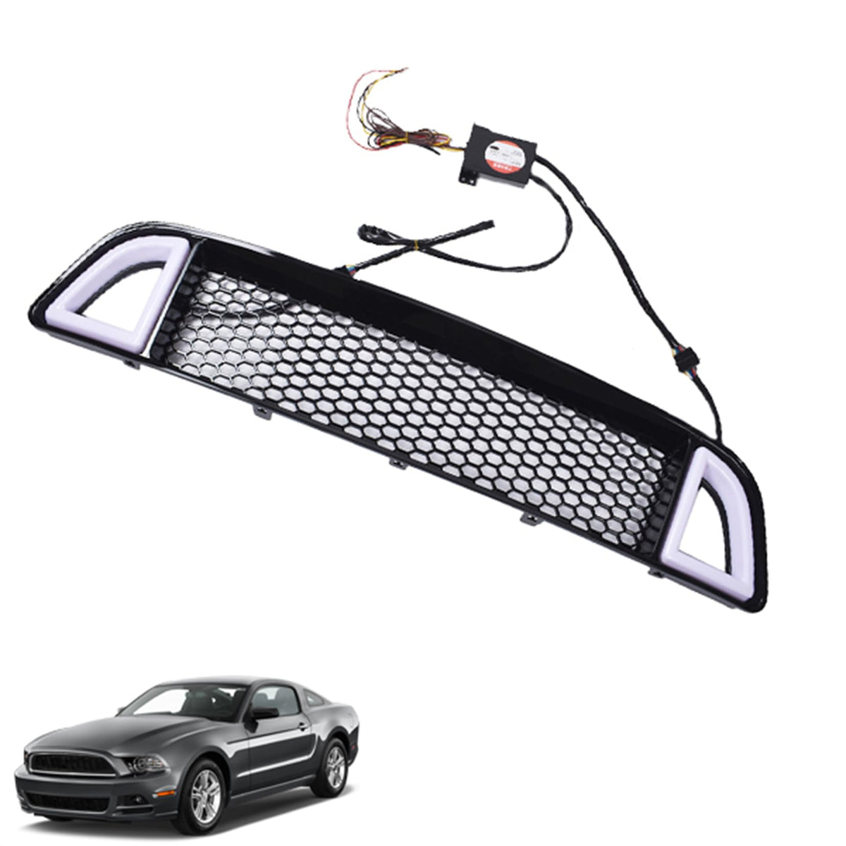 SEBLAFF Front Bumper Black Grille Replacement for M-ustang