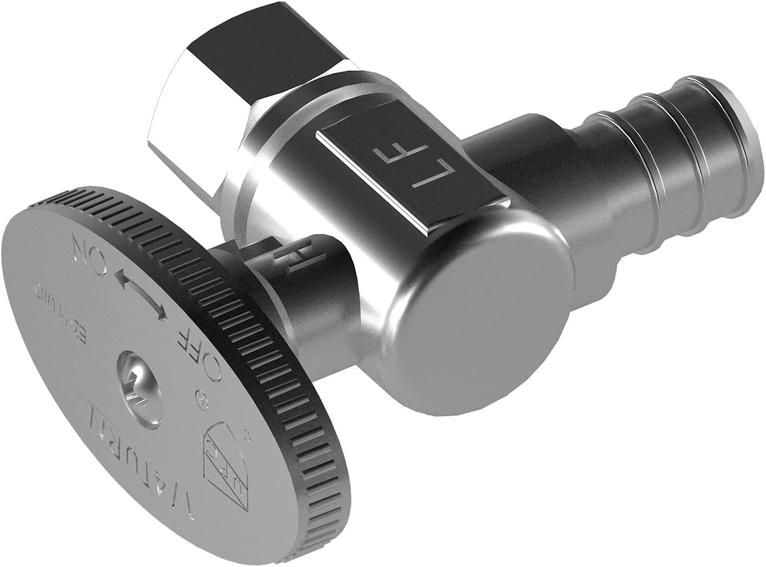 10 Pack Angle Stop Valve, Water Shut Off Valve 1/2" PEX x 3/8" OD Compression, Quarter Turn Chrome Plated Brass Valve