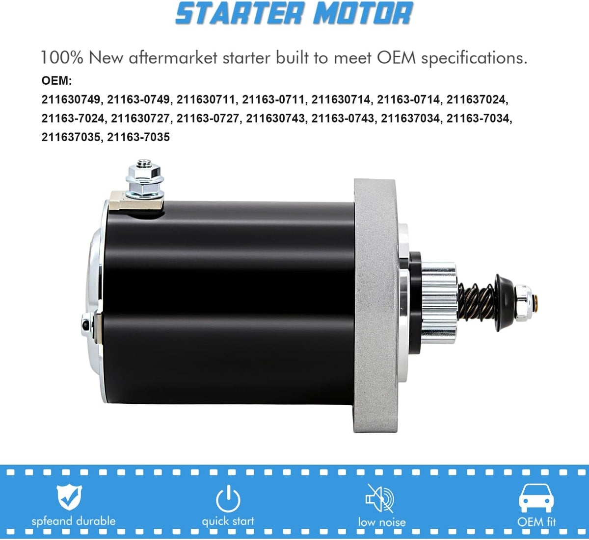 Kawasaki Starter FR691V FR730V FH491V FS481V FS541V FS600V FS604V 21163-0711, 21163-0714, 21163-0727, 21163-0743, 21163-0749, 21163-7024, 21163-7034, 21163-7035, FR691V-AS04 (Steel Gear)