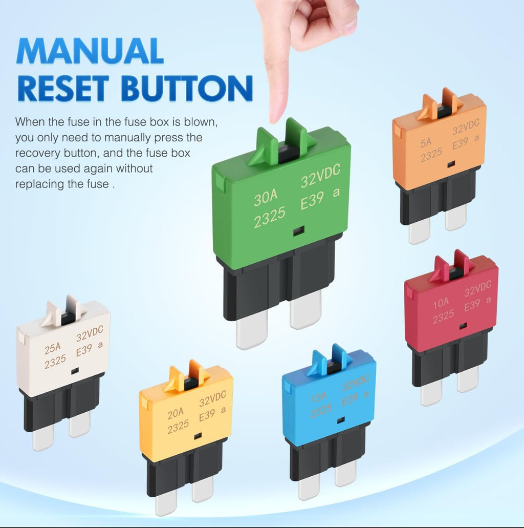 Nilight 6PCS Circuit Breaker Manual Resettable Fuse Assortment Kit