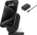 Qi2 15W Magnetic Wireless Charger, 2 in 1 Foldable, Non-Slip | MagSafe compatible, iPhone 16, Apple Watch, Samsung