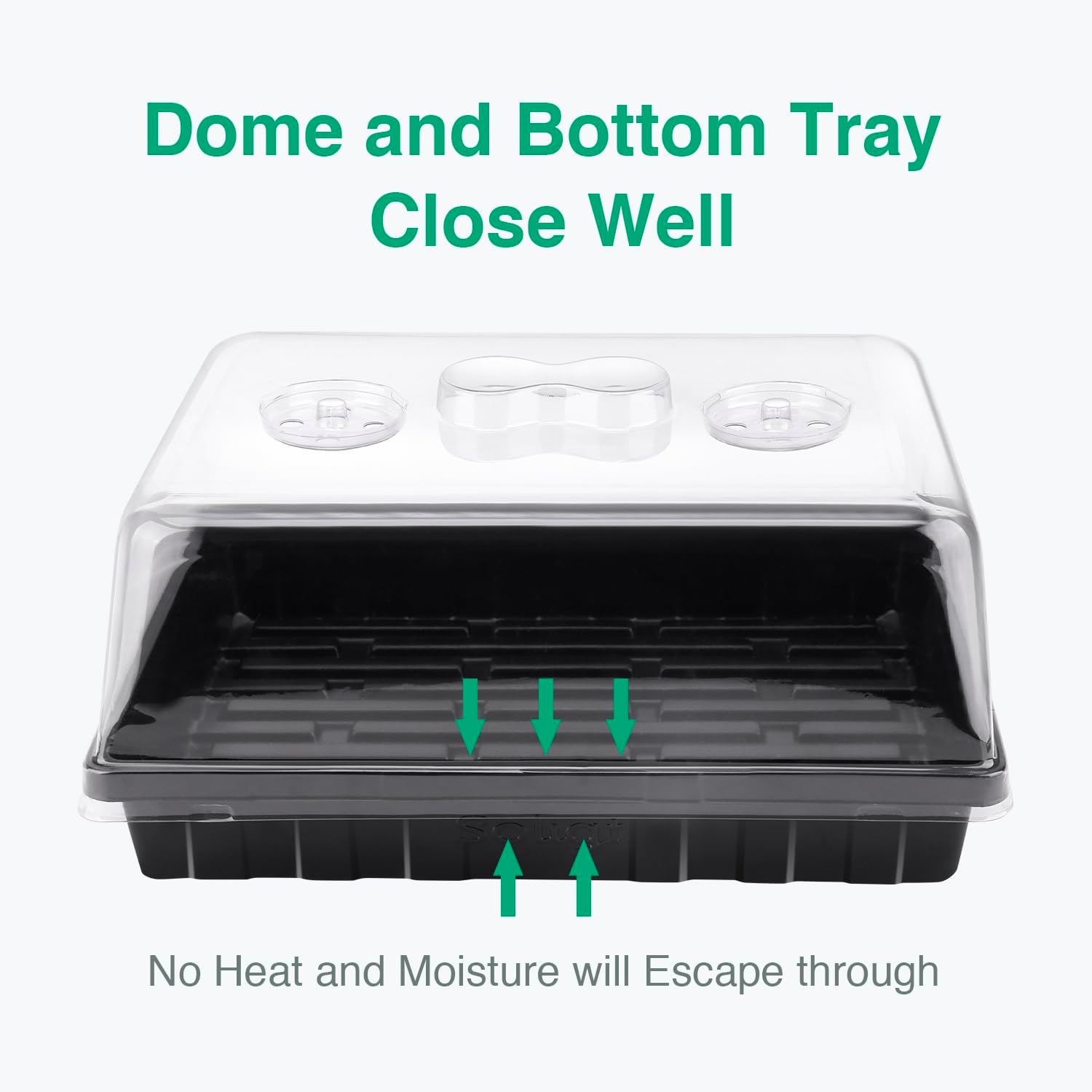 Thick Plastic 5-Set Strong Seed Starter Trays with 5" Humidity Domes
