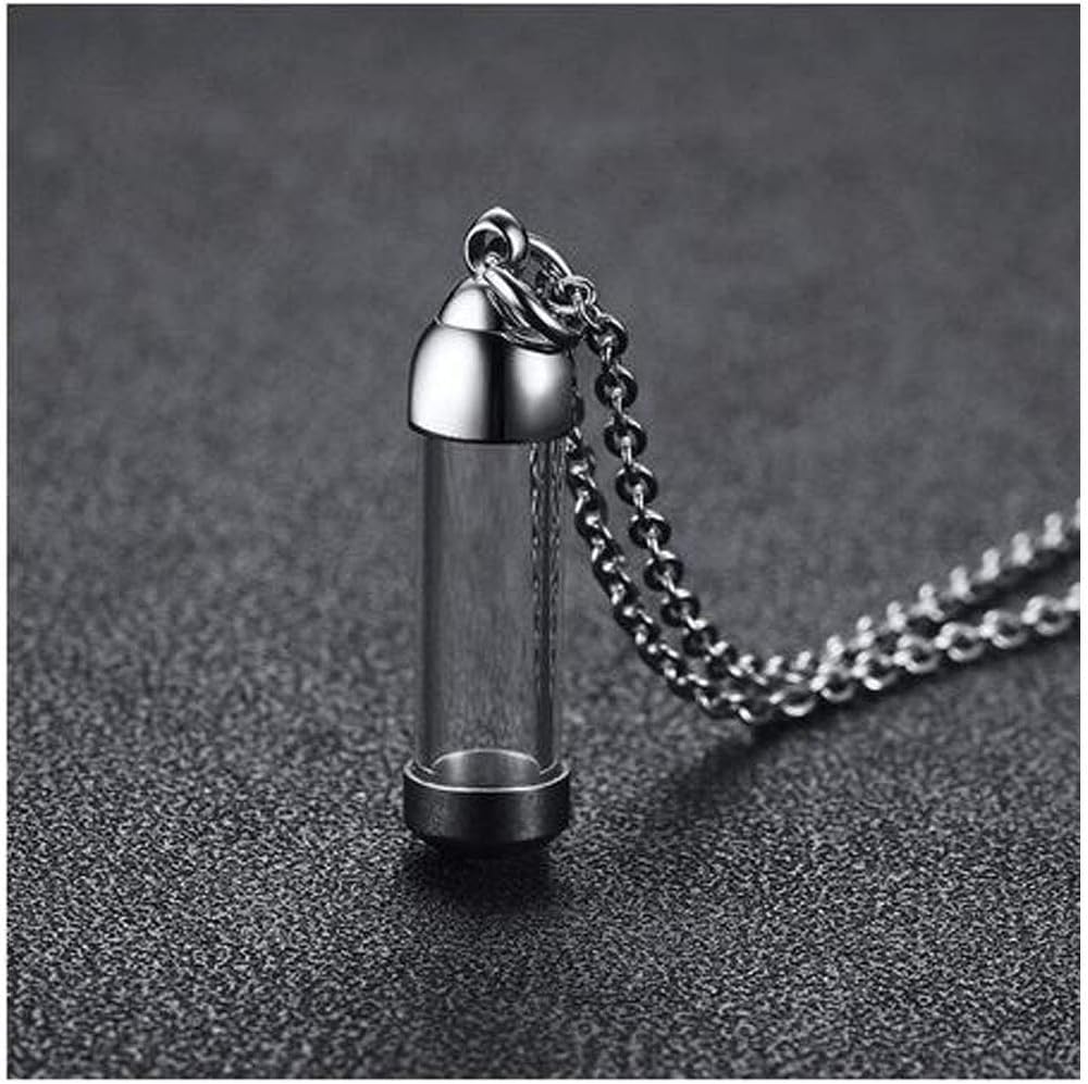 Urn Necklace for Ashes Hourglass Glass Cremation Jewelry Openable Container Pendant Vial Tube