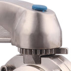 DERNORD Butterfly Valve with Trigger Handle Stainless Steel 304 Tri Clamp Clover (2 Inch Tri Clamp Butterfly Valve)