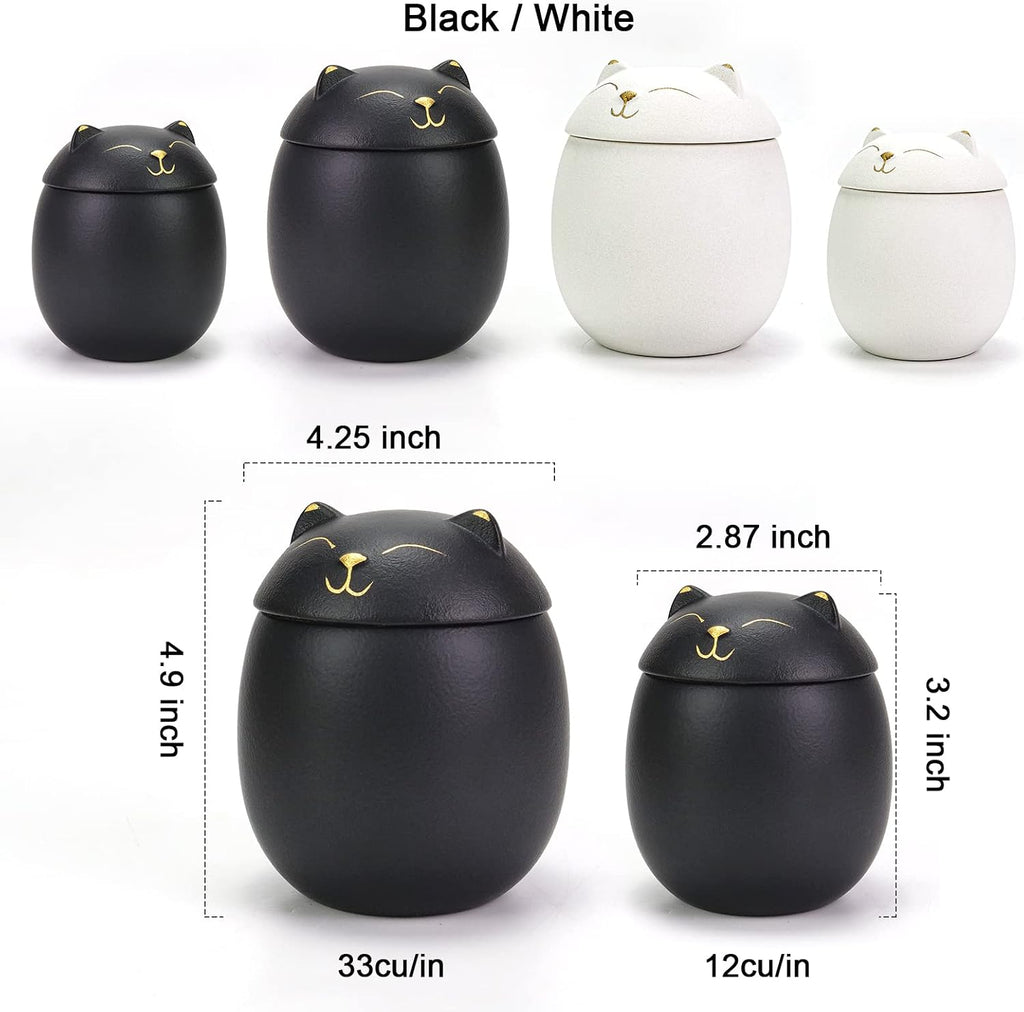 Cat Urn Dog Urn Sized 3.2x2.9 and 4.9x4.25. A Smiley-Cat Pet Urn with a Memoria Card.Cat Urns for Ashes for Your Pet