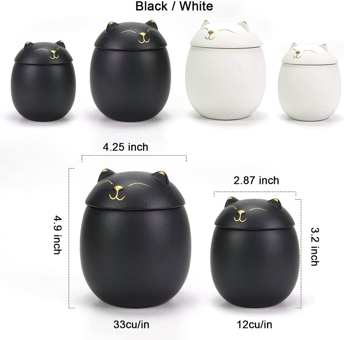 Cat Urn Dog Urn Sized 3.2x2.9 and 4.9x4.25. A Smiley-Cat Pet Urn with a Memoria Card.Cat Urns for Ashes for Your Pet