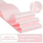 4 inch Light Pink Double Faced Satin Ribbon Continuous 10 Yards