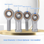 MOUMOUTEN Rod End Bearings, 2PCS SAL35T/K M36*2.0 PTFE Composite Material Male Thread Rod End Joint Bearing Self-Lubricating Heim Joint