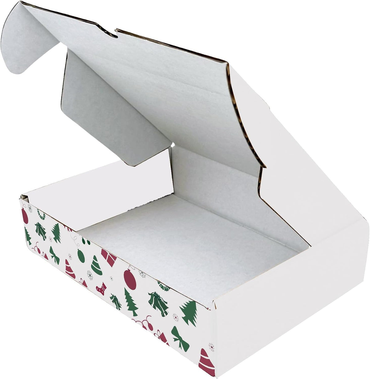 12x9¼x2", X-mas Gift Mailer Boxes, White Christmas Print, 15 Pcs