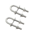 Marine Boat Stern Eye Tie Down U Bolt 3/8" Dia 2-1/2" Thread Length 2 Pack