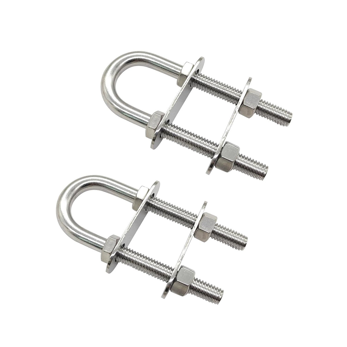 Marine Boat Stern Eye Tie Down U Bolt 3/8" Dia 2-1/2" Thread Length 2 Pack