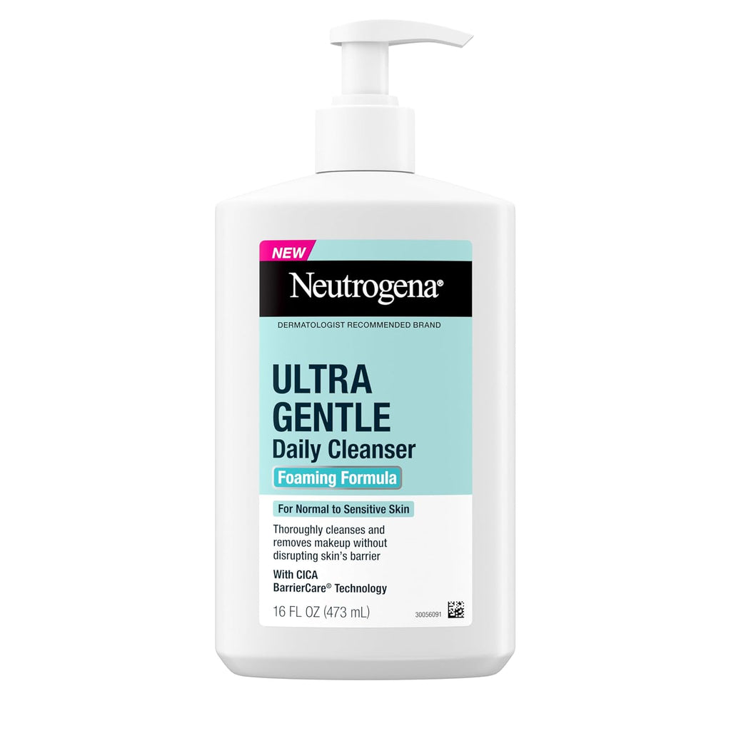 Ultra Gentle Foaming Facial Cleanser, Fragrance Free, 16 fl. oz | Sensitive Skin, Daily Face Wash, Removes Dirt Oil &