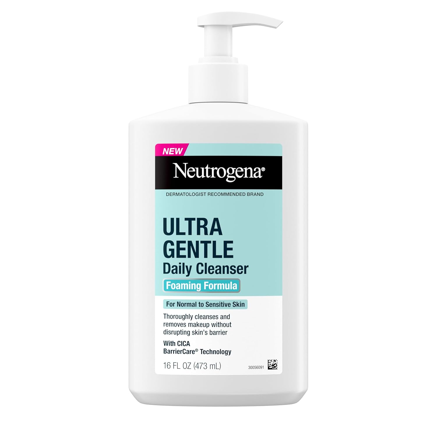 Ultra Gentle Foaming Facial Cleanser, Fragrance Free, 16 fl. oz | Sensitive Skin, Daily Face Wash, Removes Dirt Oil &