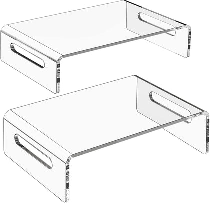 2 Pack Monitor Stand Riser, Acrylic Monitor Stand for Computer, Laptop, Printer, Notebook, Premium Clear Laptop Stand