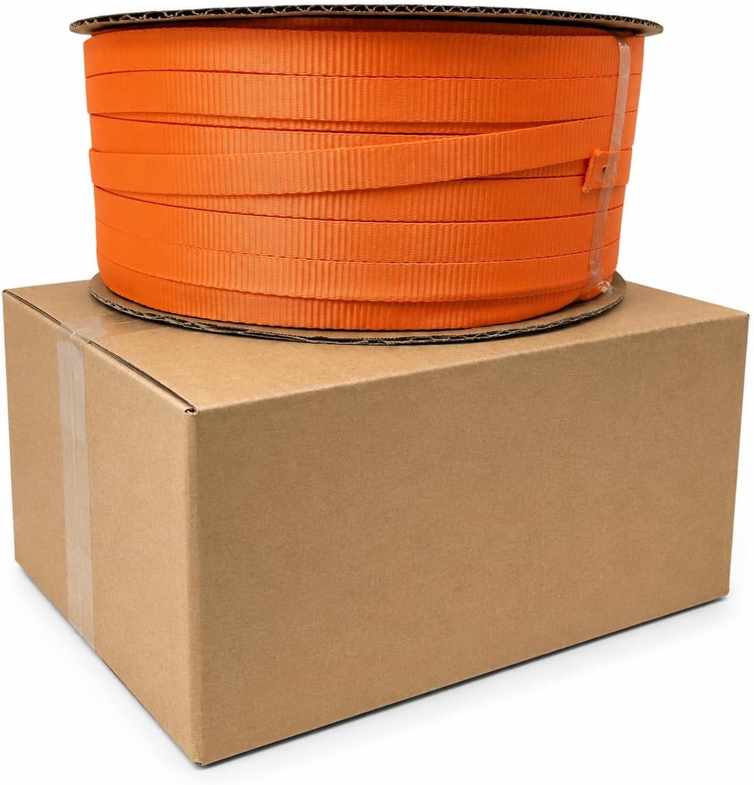 3/4 in x 1650 ft. x 2700 Lb Break Woven Polyester Cord Strapping (Orange)