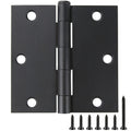 18 Pack Matte Black Door Hinges 3.5 x 3.5 Inch with Square Corners