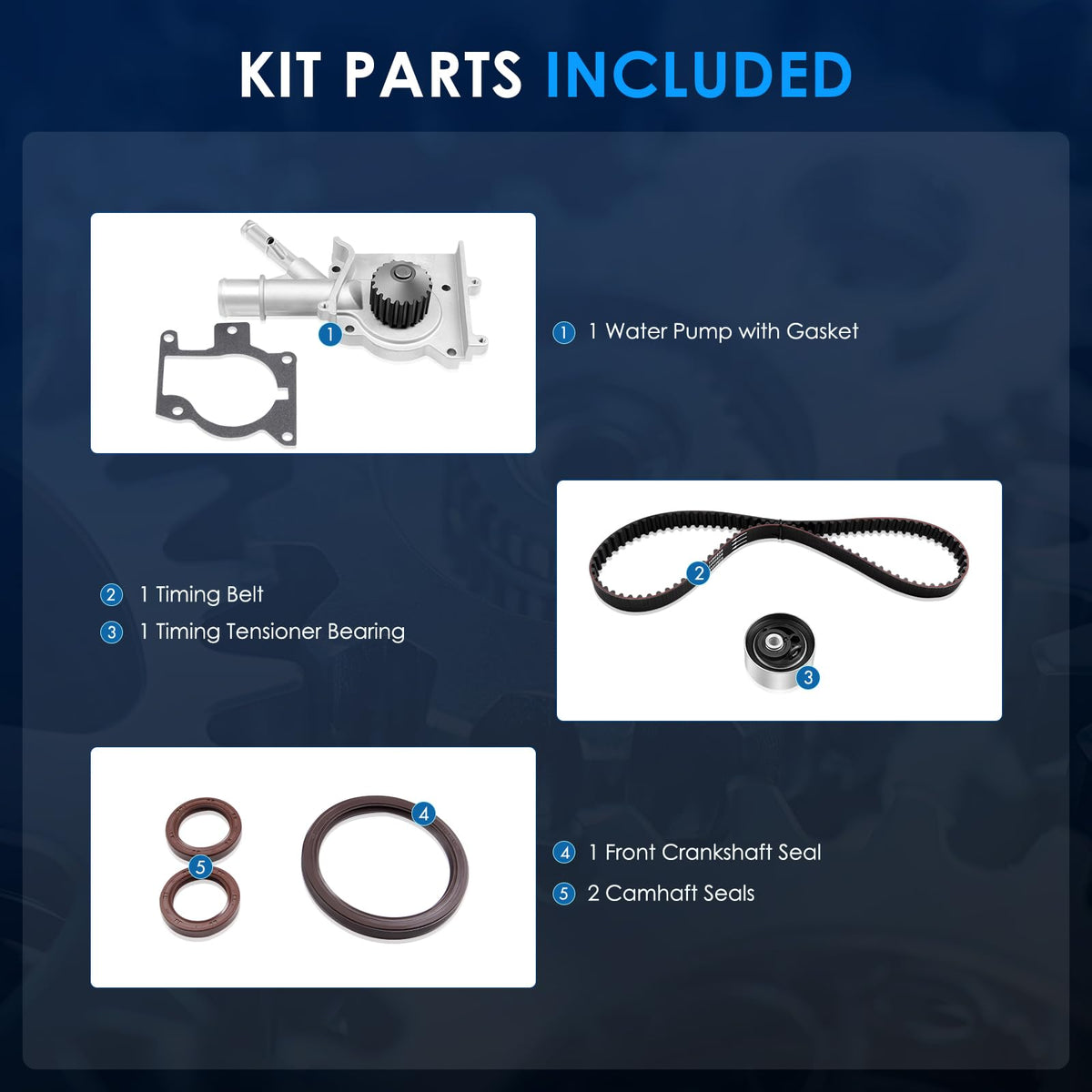 ECCPP Engine Timing Belt Kit with Water Pump Compatible for Ford