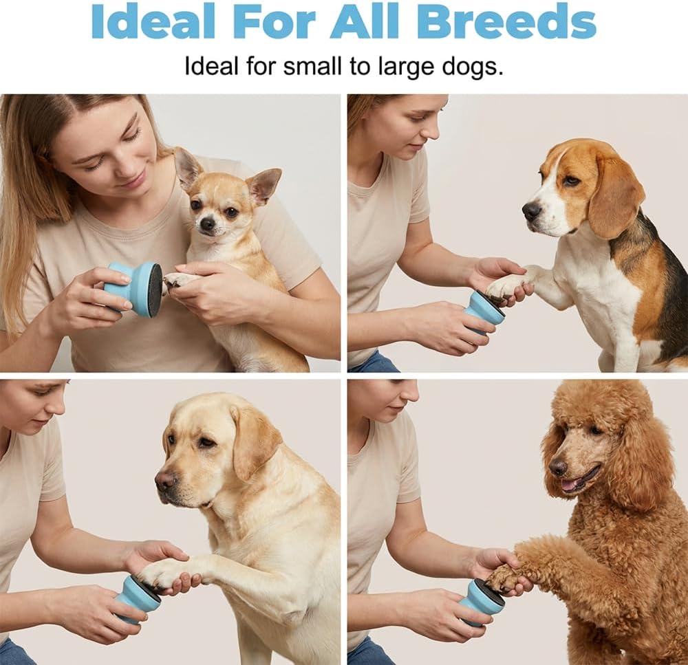 Dog Nail File with Double Sided Deshedding Brush for Dogs & Cats, Dog Nail File Scratch Board Replaceable Sandpaper
