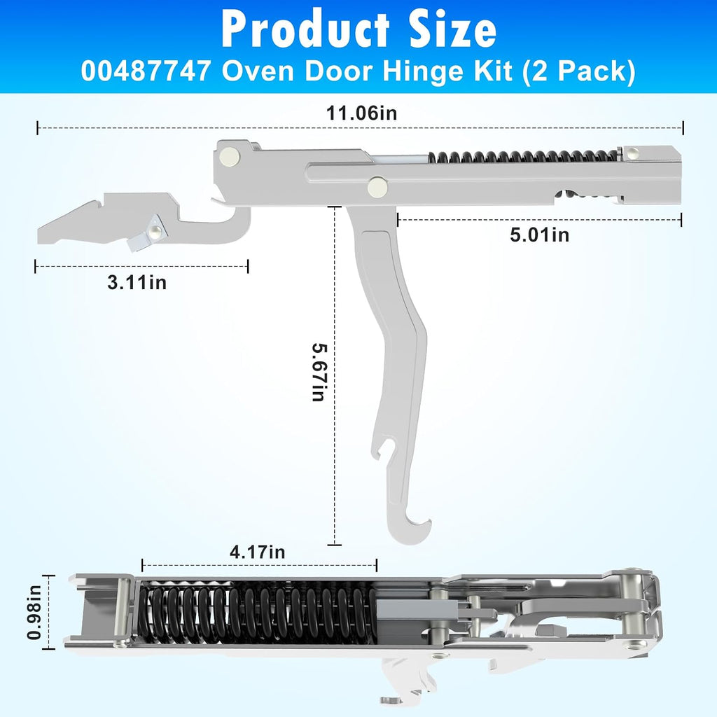 2 Pack Compatible with Thermador 00487747 487747 Oven Door Hinge Kit