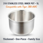 316 Stainless Steel Rice Cooker Inner Pot Compatible with Tiger JBX-A18C