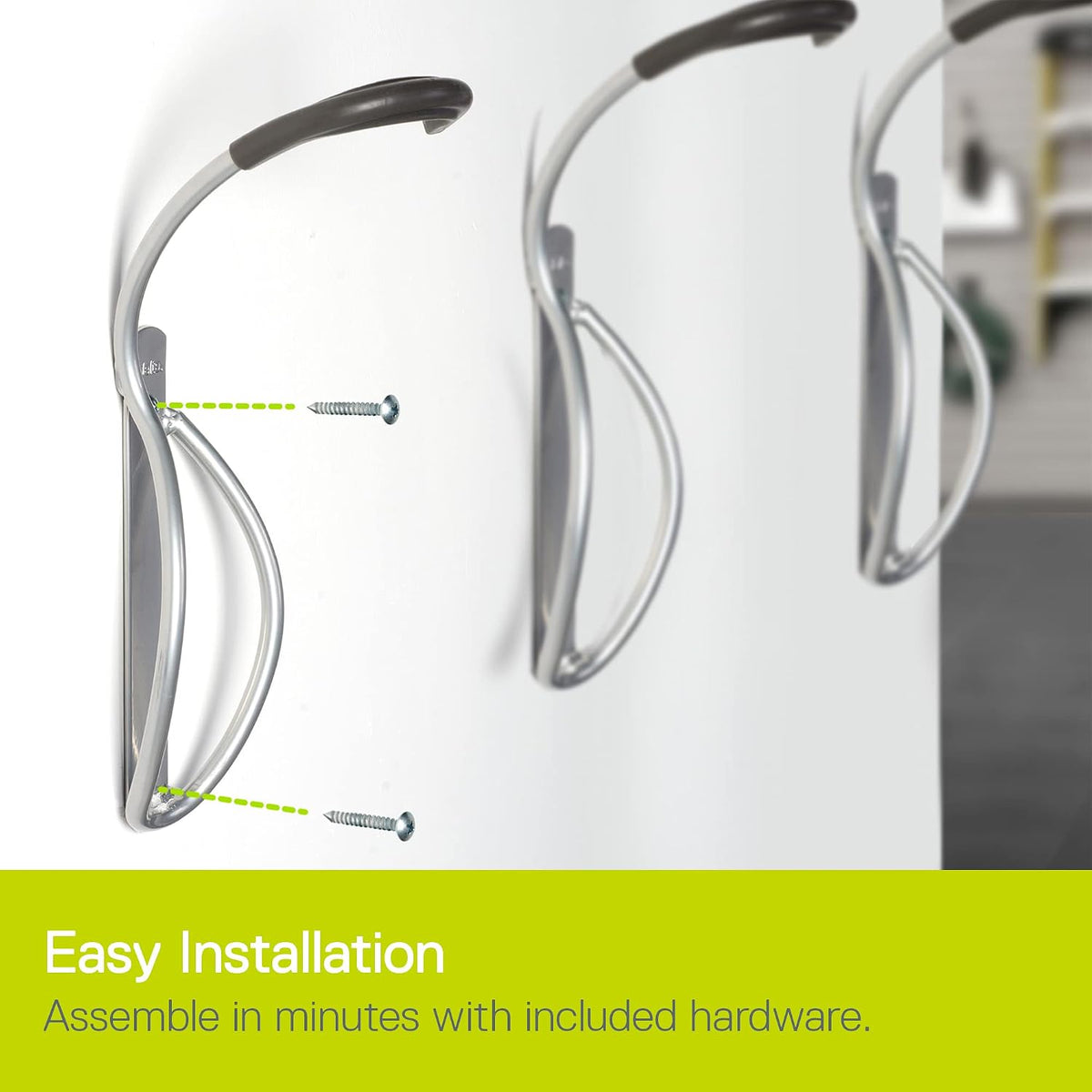 Leonardo Bike Rack Wall Mount with Tire Tray by Delta Cycle – Elegant Vertical Hanger Hook Design Provides Easy