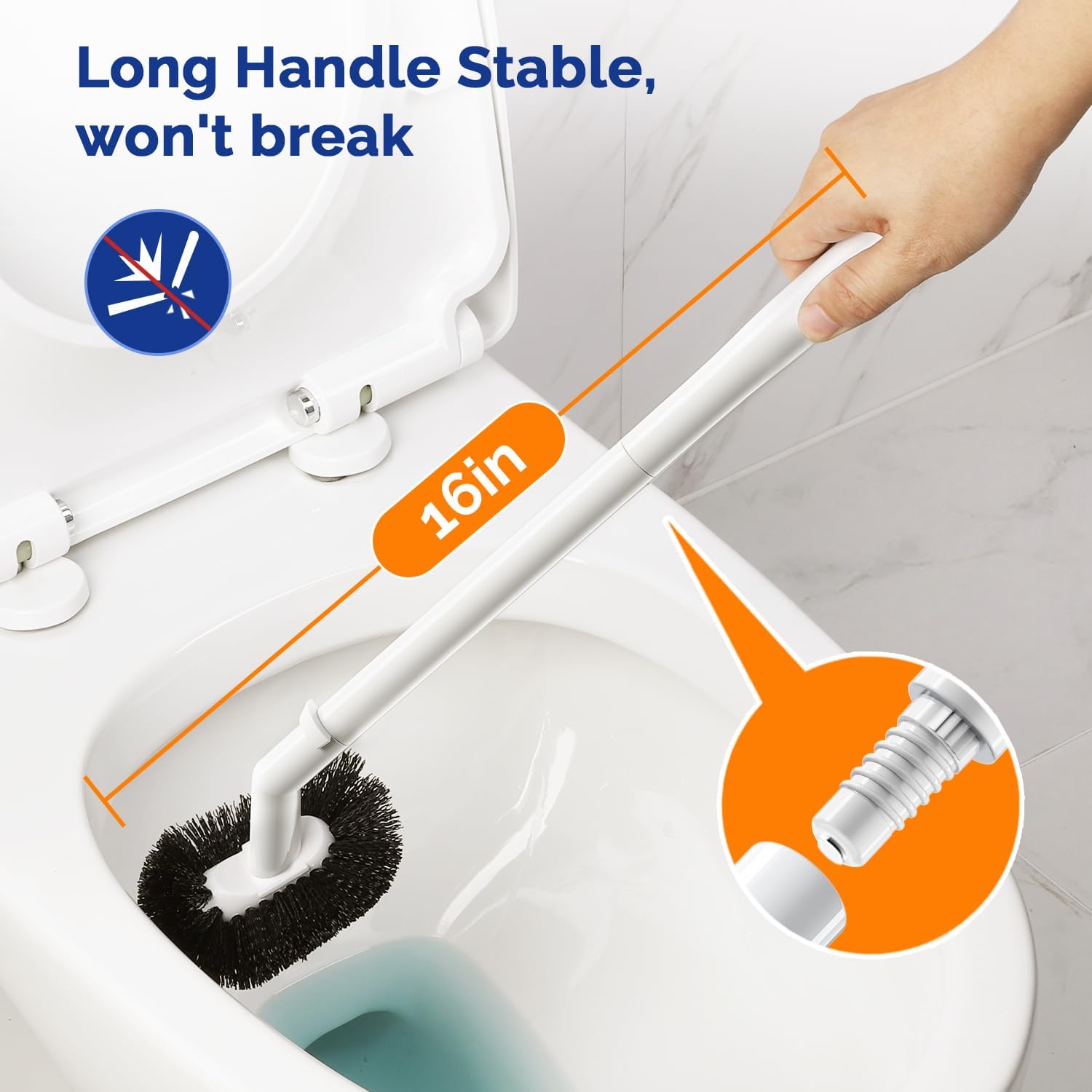 Toilet Plunger Bowl Brush Combo：Curved Bristles Design | Deep Cleaning Under Rim, Heavy Duty Rubber for Unclog