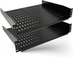 OREI 2U Vented Rack Shelf, 19-Inch Steel, 22 kg Capacity, 2-Pack, Universal