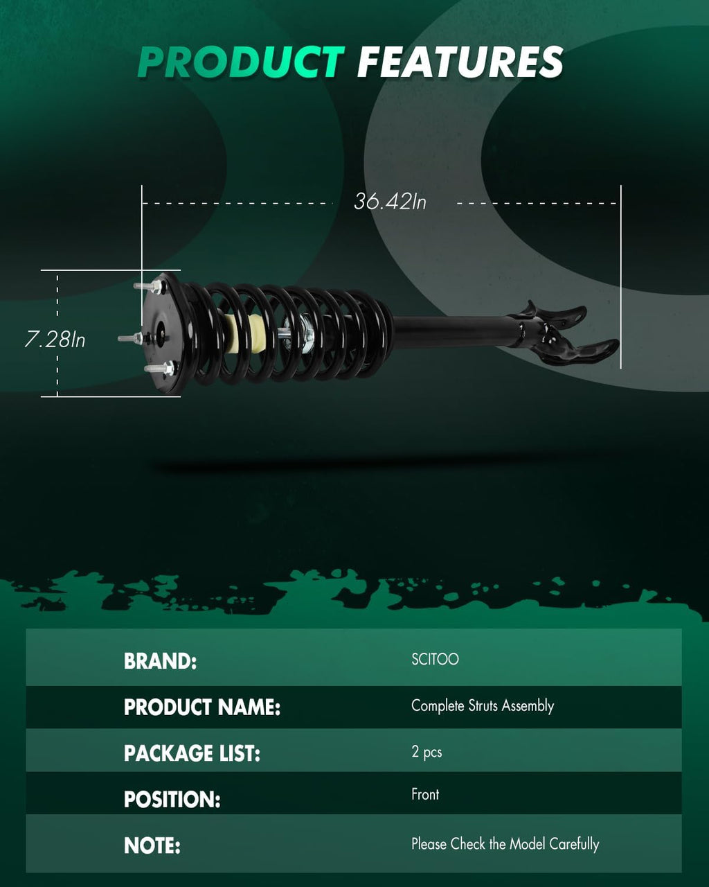 SCITOO Front Strut Assembly for Dodge for Durango,for Jeep Grand Cherokee