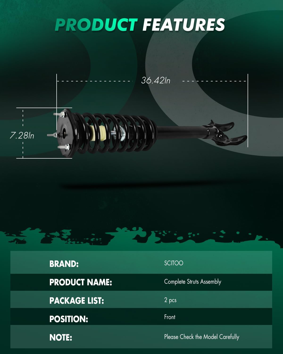 SCITOO Front Strut Assembly for Dodge for Durango,for Jeep Grand Cherokee
