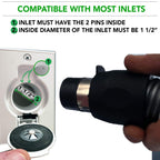 OVO Universal Central Vacuum 35ft Dual Voltage Hose with Pigtail and ON-Off 3 Way Switch Control at The Handle - Compatible with Most inlets - Crushproof