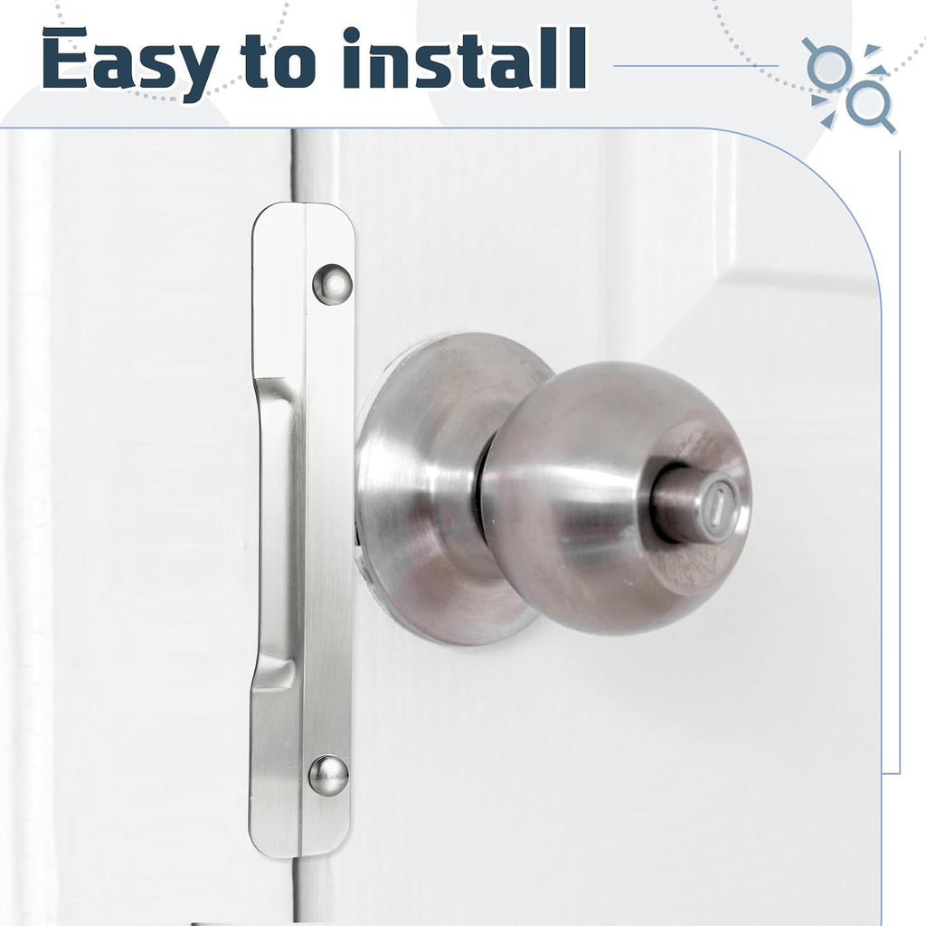 2 Pcs 1-3/4" x 10" Door Latch Guard Plate Electroplated Carbon Steel Door Lock Security Strike Plate Deadbolt Latch