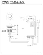 Kingston KAMSK316 Garbage Disposal Air Switch Kit, Polished Nickel