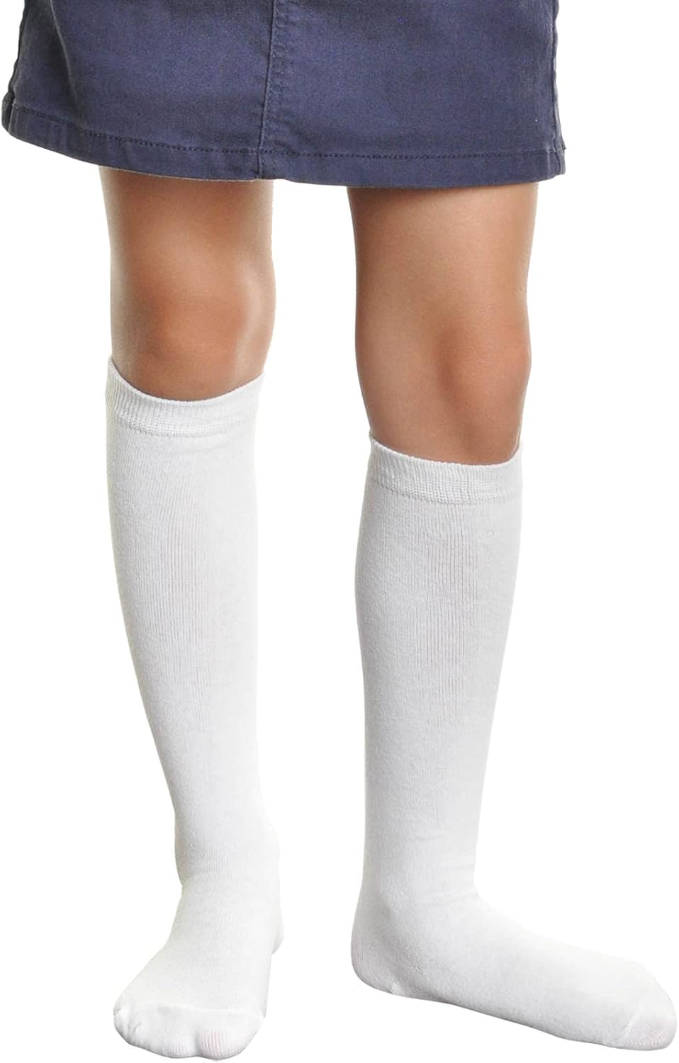 Girls Classic Uniform Knee-High School Socks (12-Pack), #3102_WhiteM