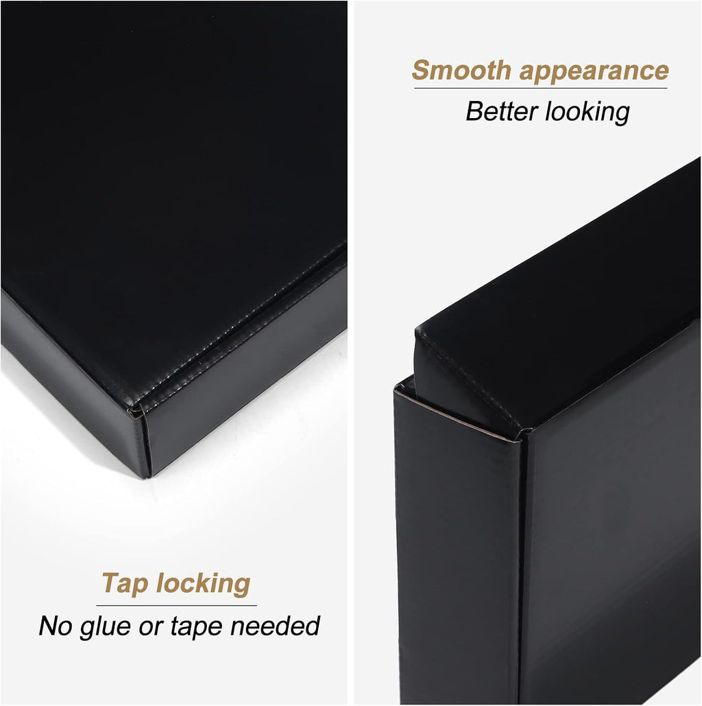 11x8x2 Black Shipping Boxes, 20 Packs Corrugated Cardboard Literature Mailer Boxes for Packaging Small Business