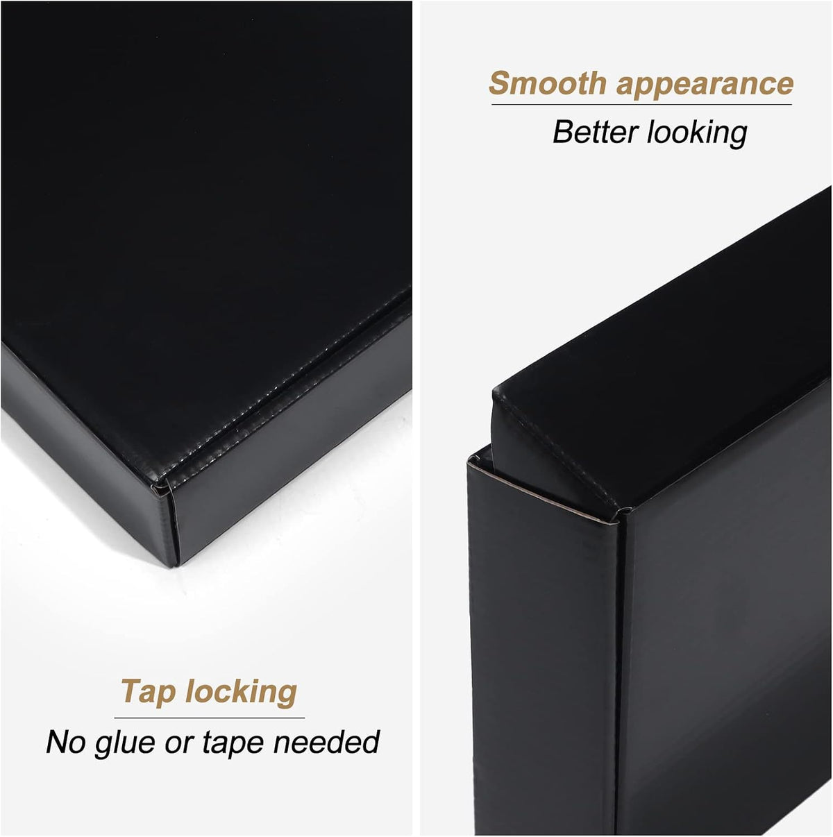 11x8x2 Black Shipping Boxes, 20 Packs Corrugated Cardboard Literature Mailer Boxes for Packaging Small Business