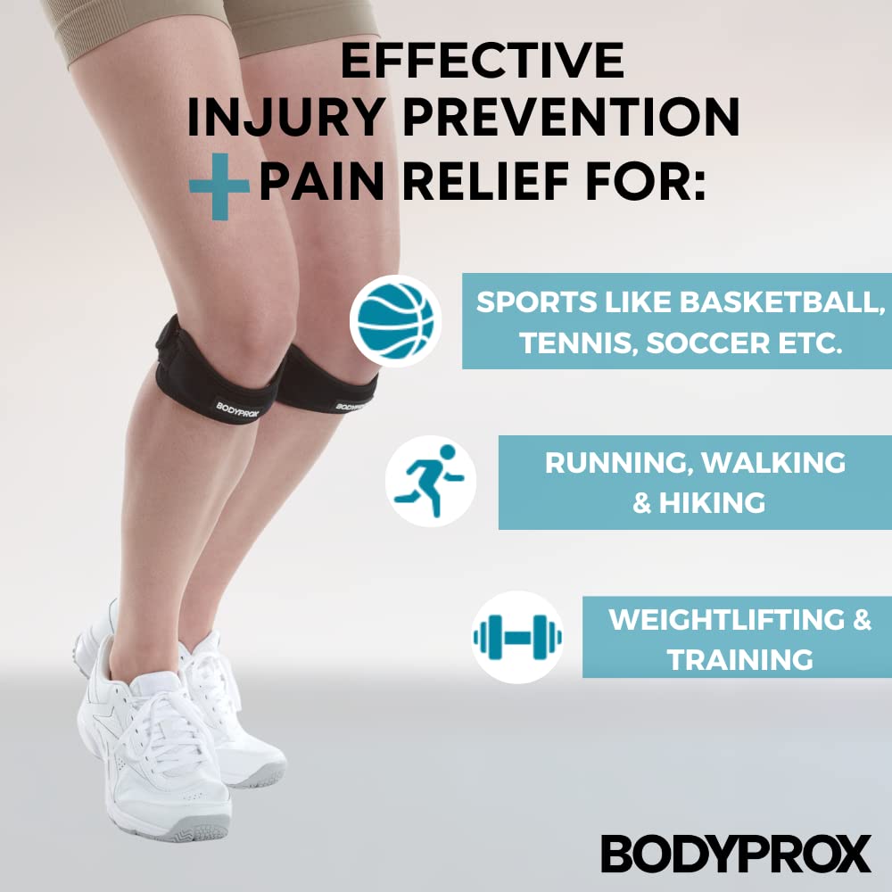 Patella Tendon Knee Strap 2 Pack, Knee Pain Relief Support Brace Hiking, Soccer, Basketball, Running, Jumpers Knee