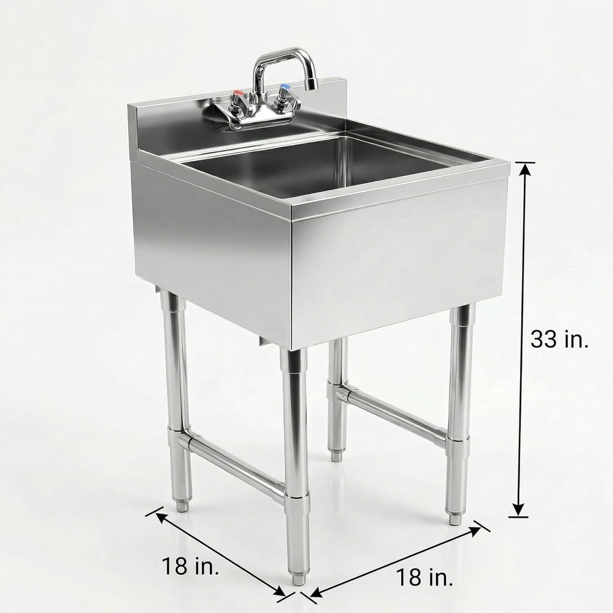 18x18 Underbar Hand Sink, Faucet Included, NSF