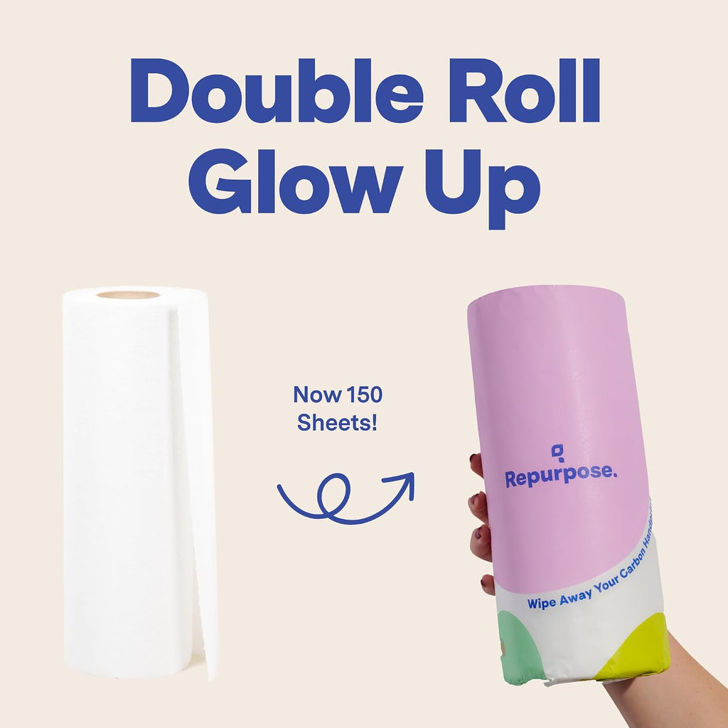 Repurpose 100% Bamboo Paper Towels, 6 Rolls, 150 Sheets/Roll