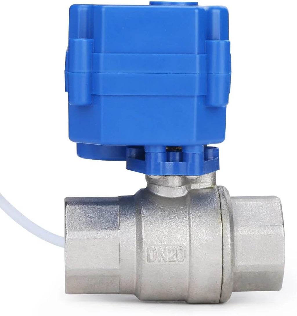 U.S. Solid Motorized Ball Valve- 3/4" NSF Certified 304SS Ball Valve with Full Port, 9-24V AC/DC and 2 Wire Auto Return Setup