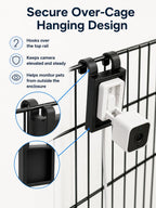 Pet Cage Camera Mount Compatible with Wyze Cam, Clip-On Crate Camera Holder