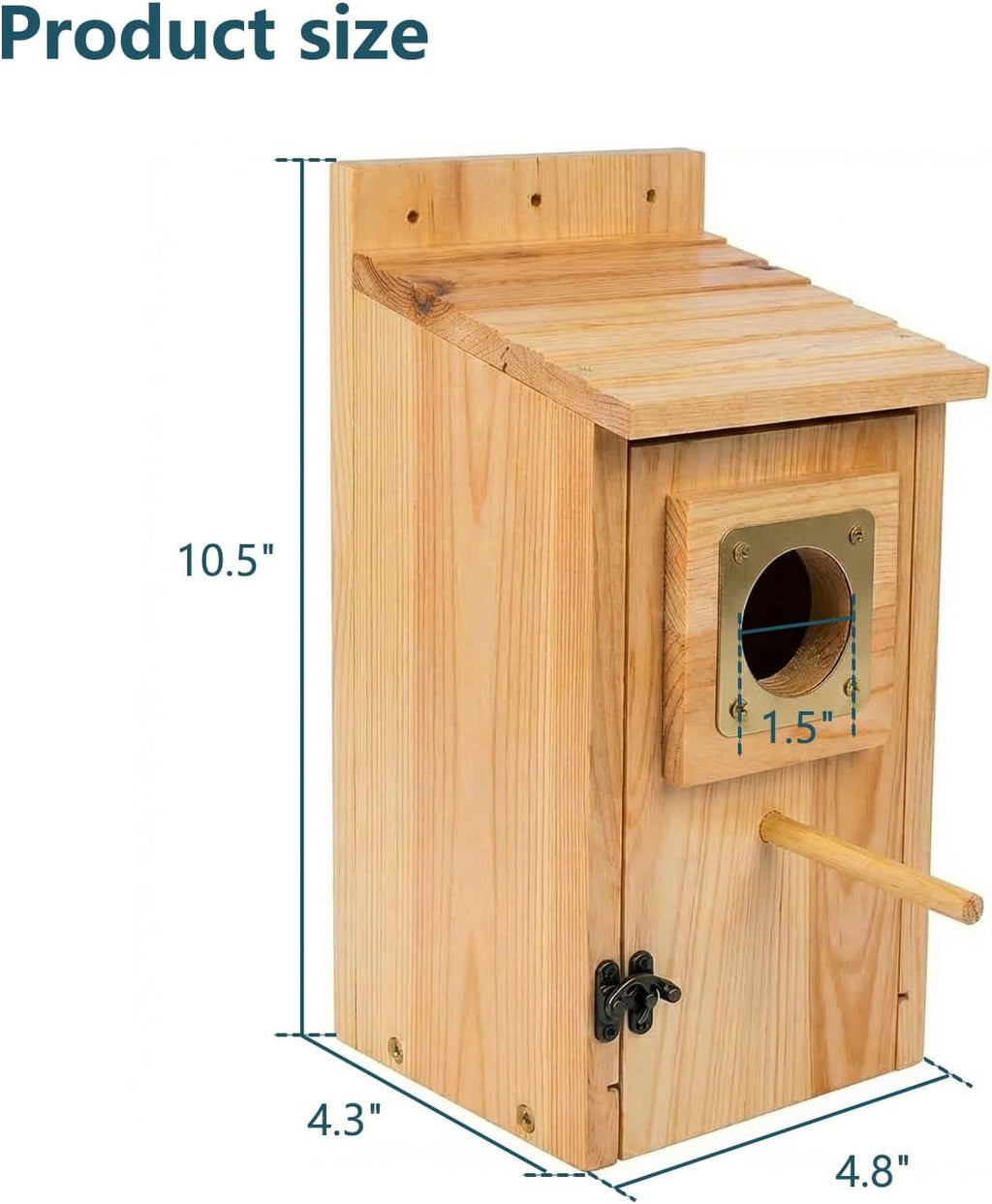 Bird Houses for Outside Clearance with Copper Guard, Pine Bird House Outdoor, Bluebird Finch Swallow Wren Chickadee