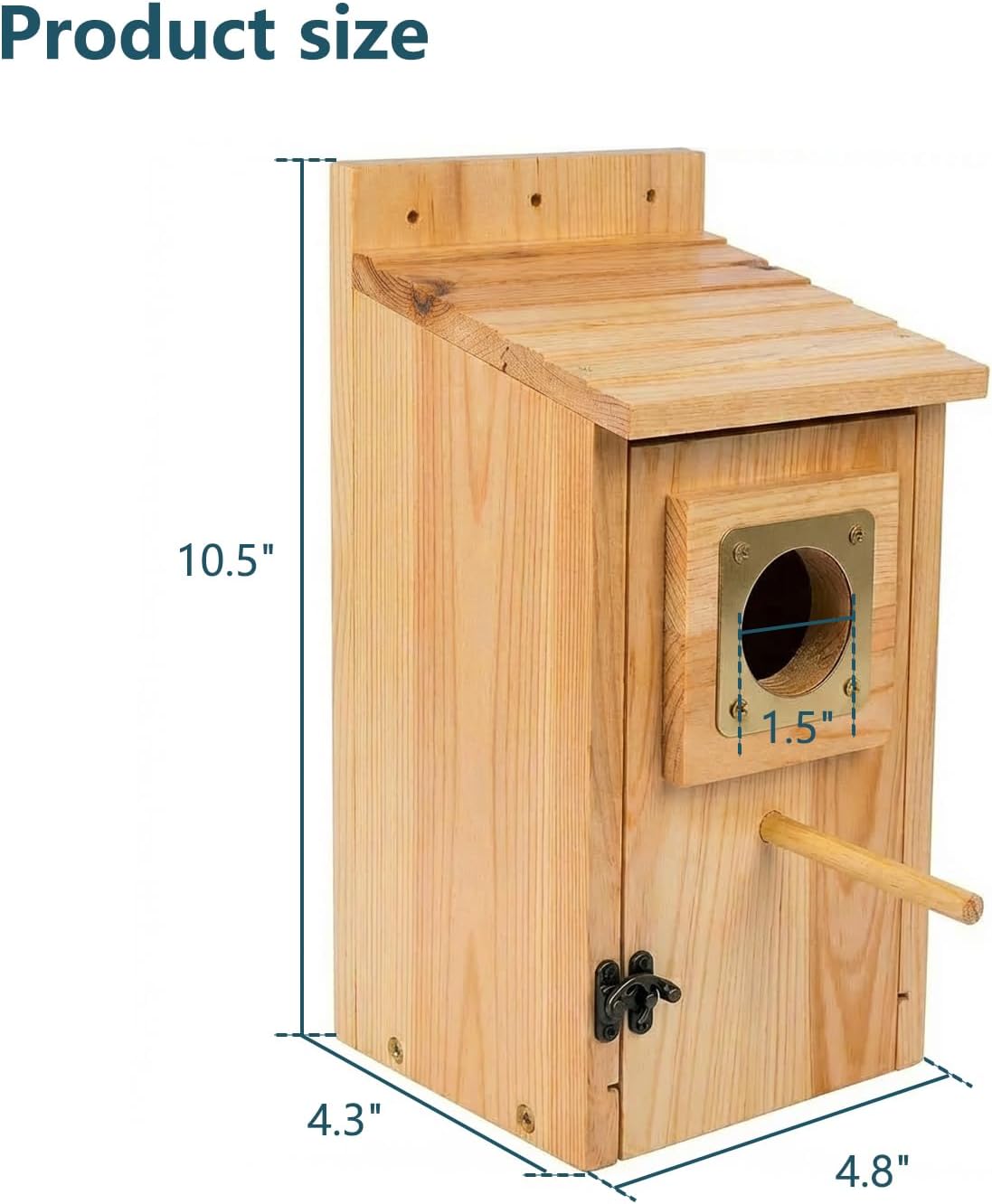 Bird Houses for Outside Clearance with Copper Guard, Pine Bird House Outdoor, Bluebird Finch Swallow Wren Chickadee