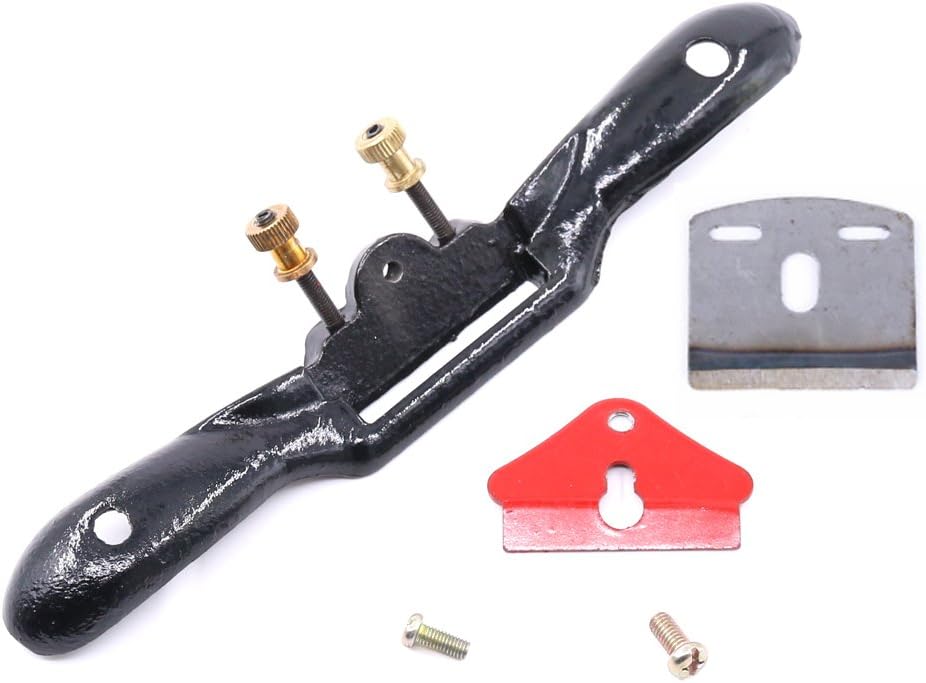 10'' Adjustable SpokeShave with Flat Base, Metal Blade Hand Tool Perfect for Wood Craft and Wood Working