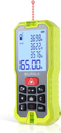 Laser Measure, 165ft Digital Laser Distance Meter with 2 Bubble Levels, 2" Backlit LCD, High Precision Laser