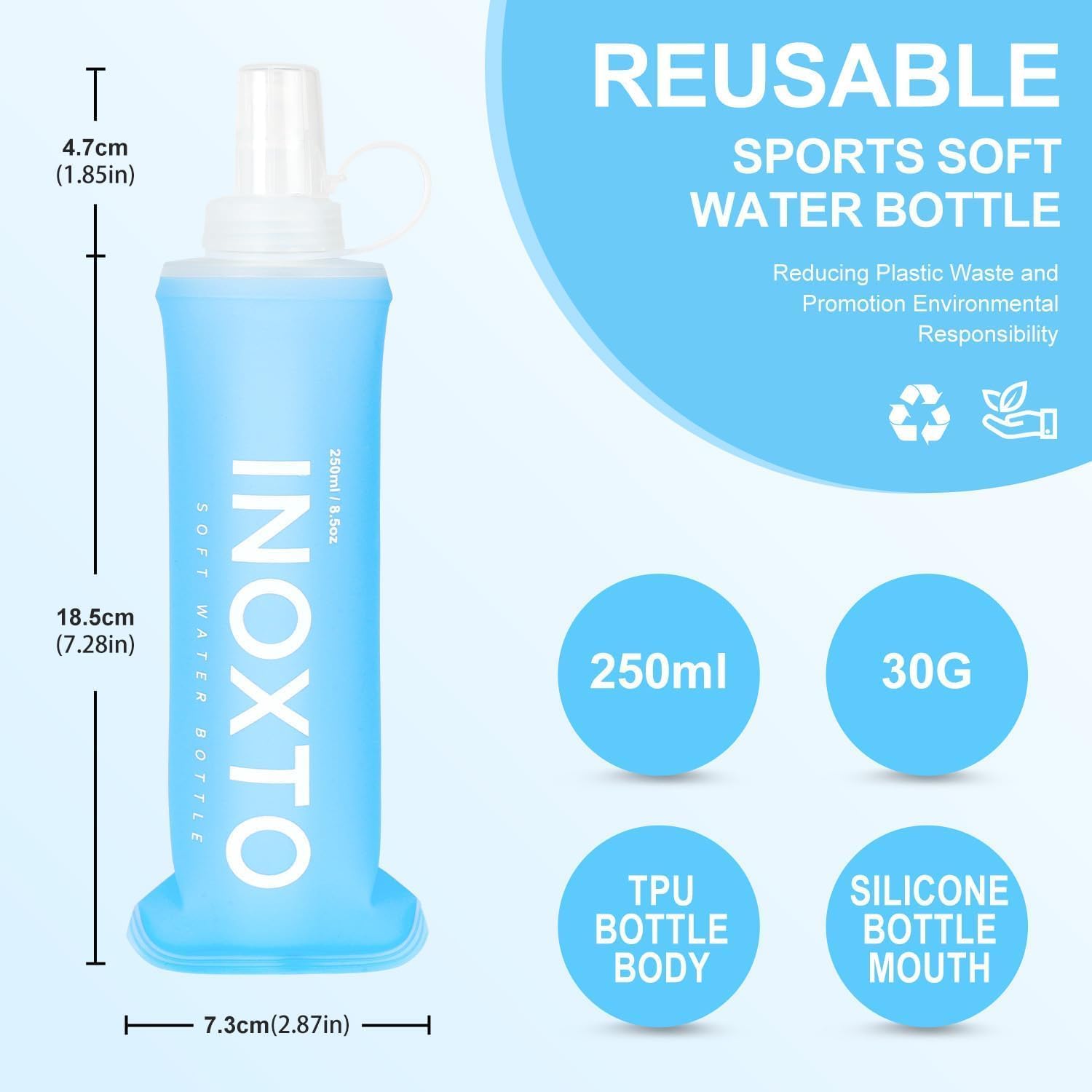 INOXTO Running Hydration Vest ,Lightweight Insulated Pack with 250ml Soft Flask Daypack for Hiking Trail Running